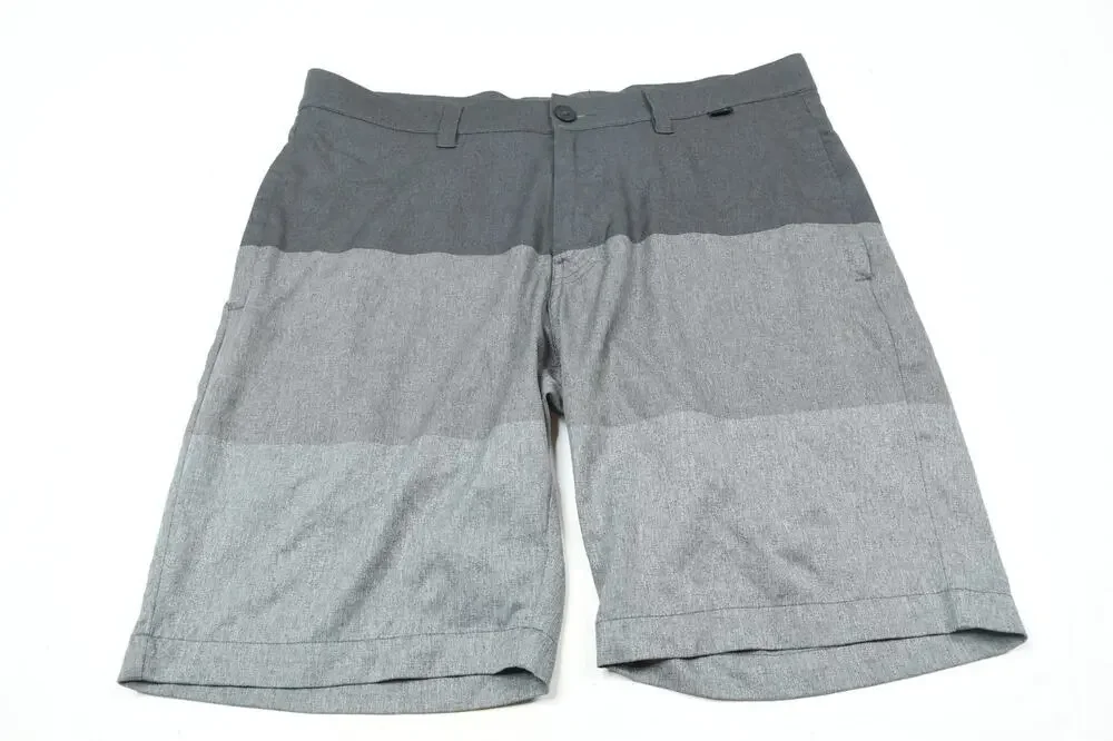 Travis Mathew Why Worry Hybrid Shorts Mens 34 Gray Colorblock Stretch Athletic